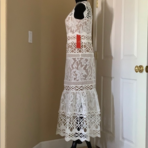 ML Monique Lhuillier Arabella Floral Lace Dress 4 - Picture 6 of 16